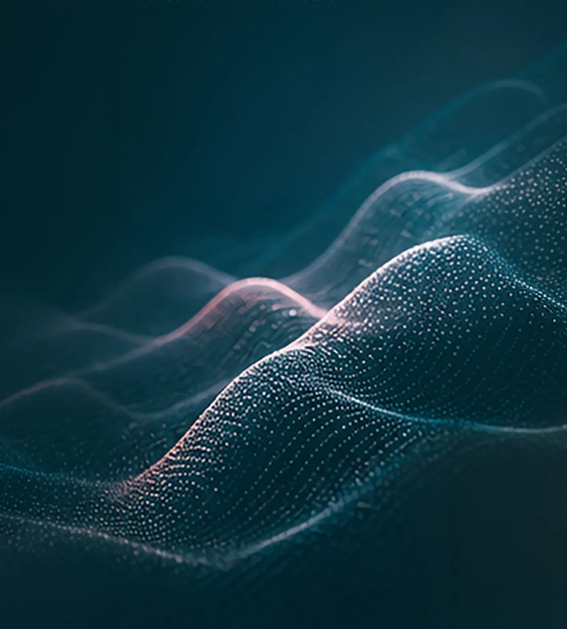 Abstract data visualisation of flowing particle waves